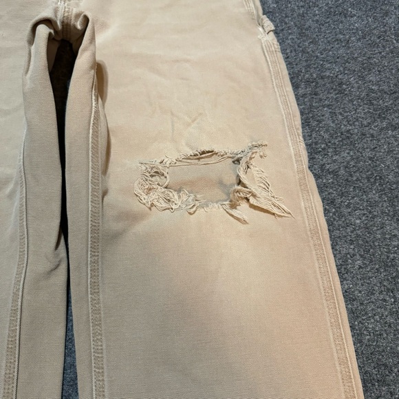 Vintage Tan Carhartt Carpenter Baggy Pants Dungaree Workwear 34x29 - Picture 4 of 7